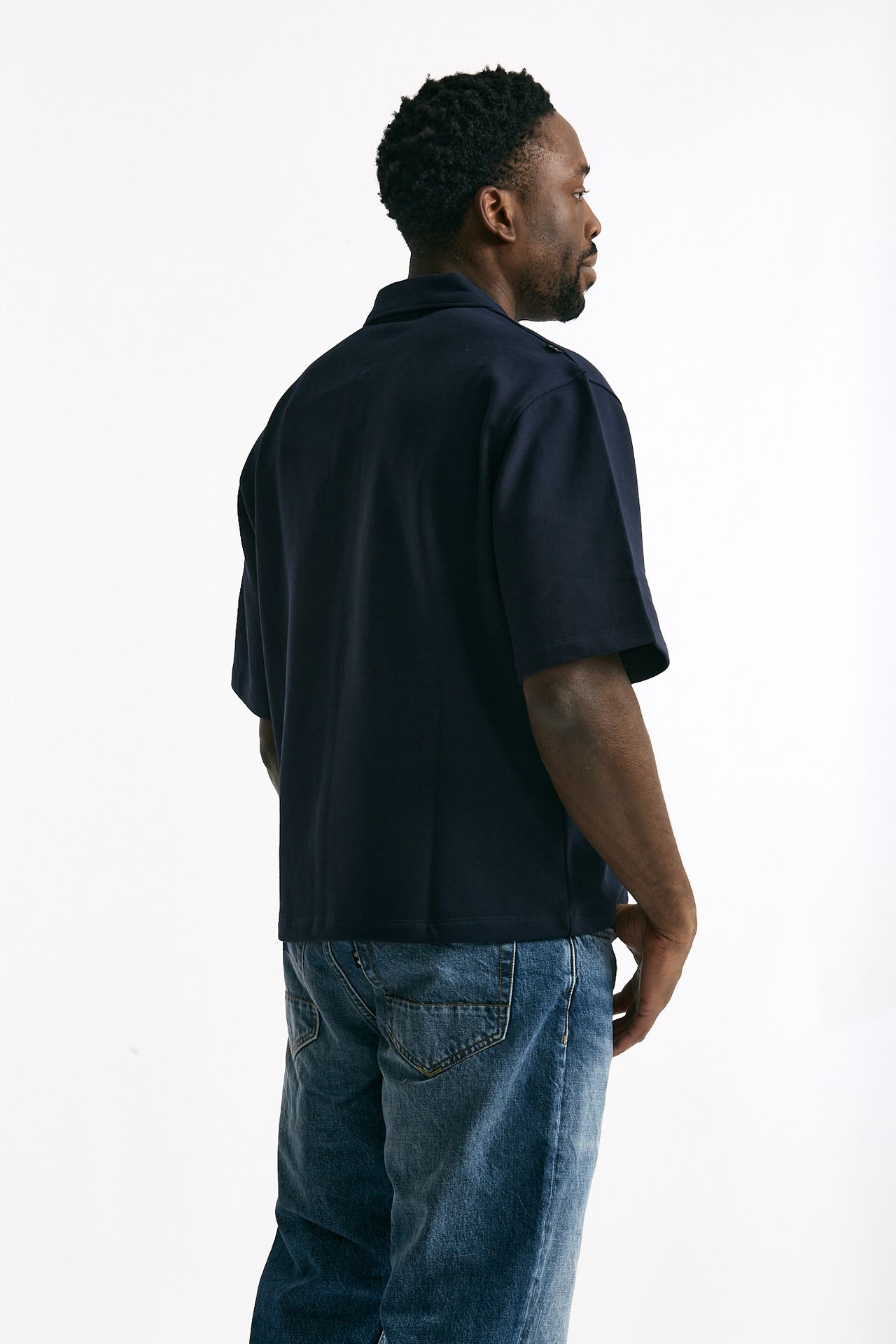 Felpa in cotone mezza manica blu men Department five - 3