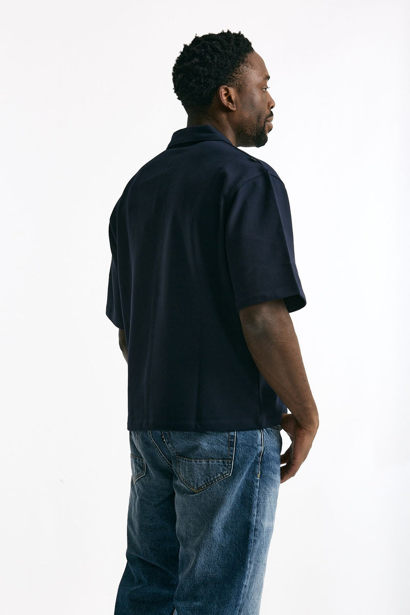 Felpa in cotone mezza manica blu men Department five - 3