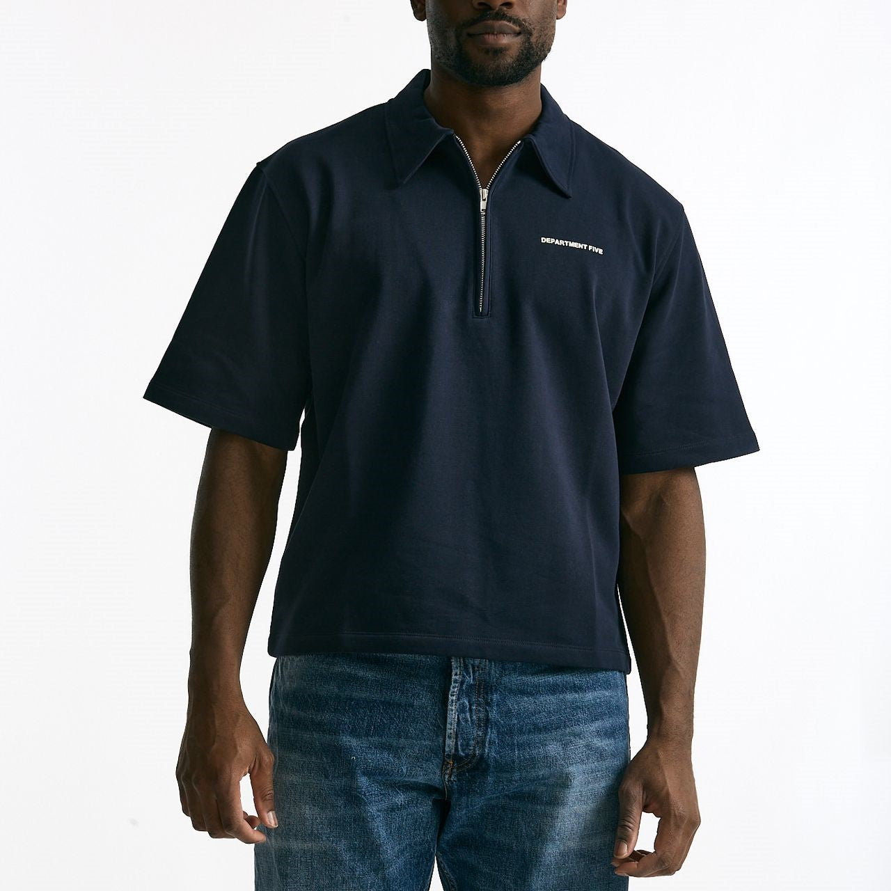 Felpa in cotone mezza manica blu men Department five - 6