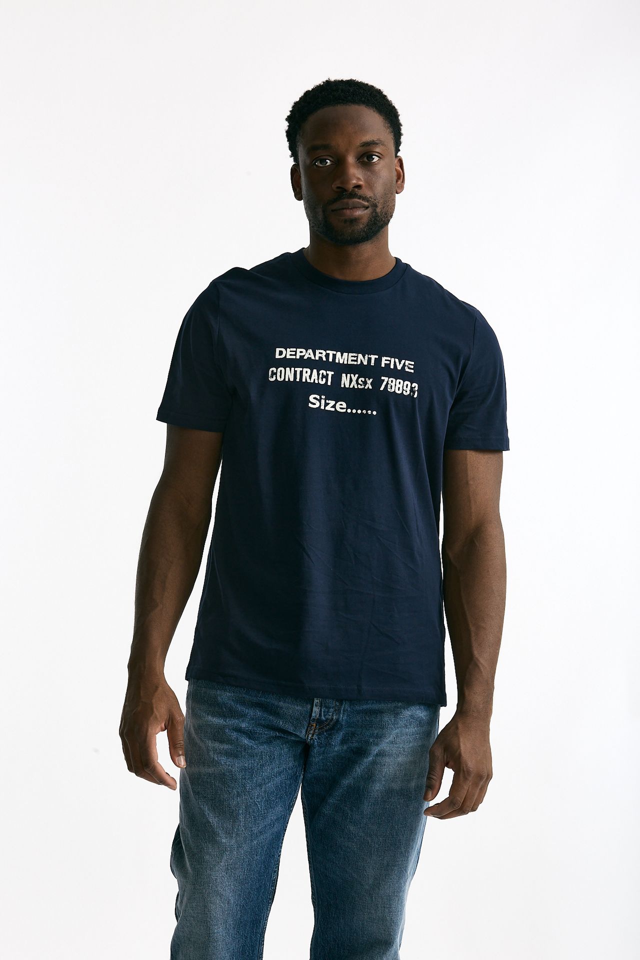 T-shirt girocollo in cotone blu men Department five - 1