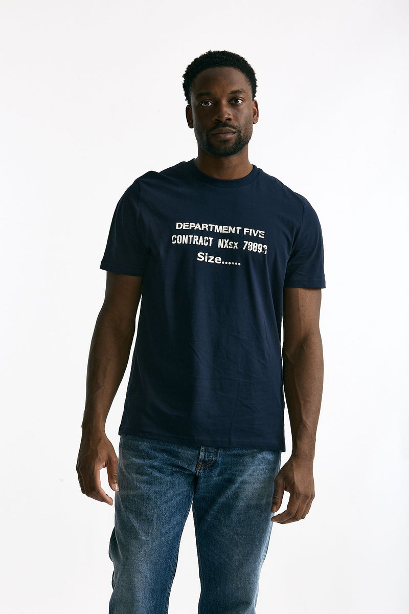 T-shirt girocollo in cotone blu men Department five - 1