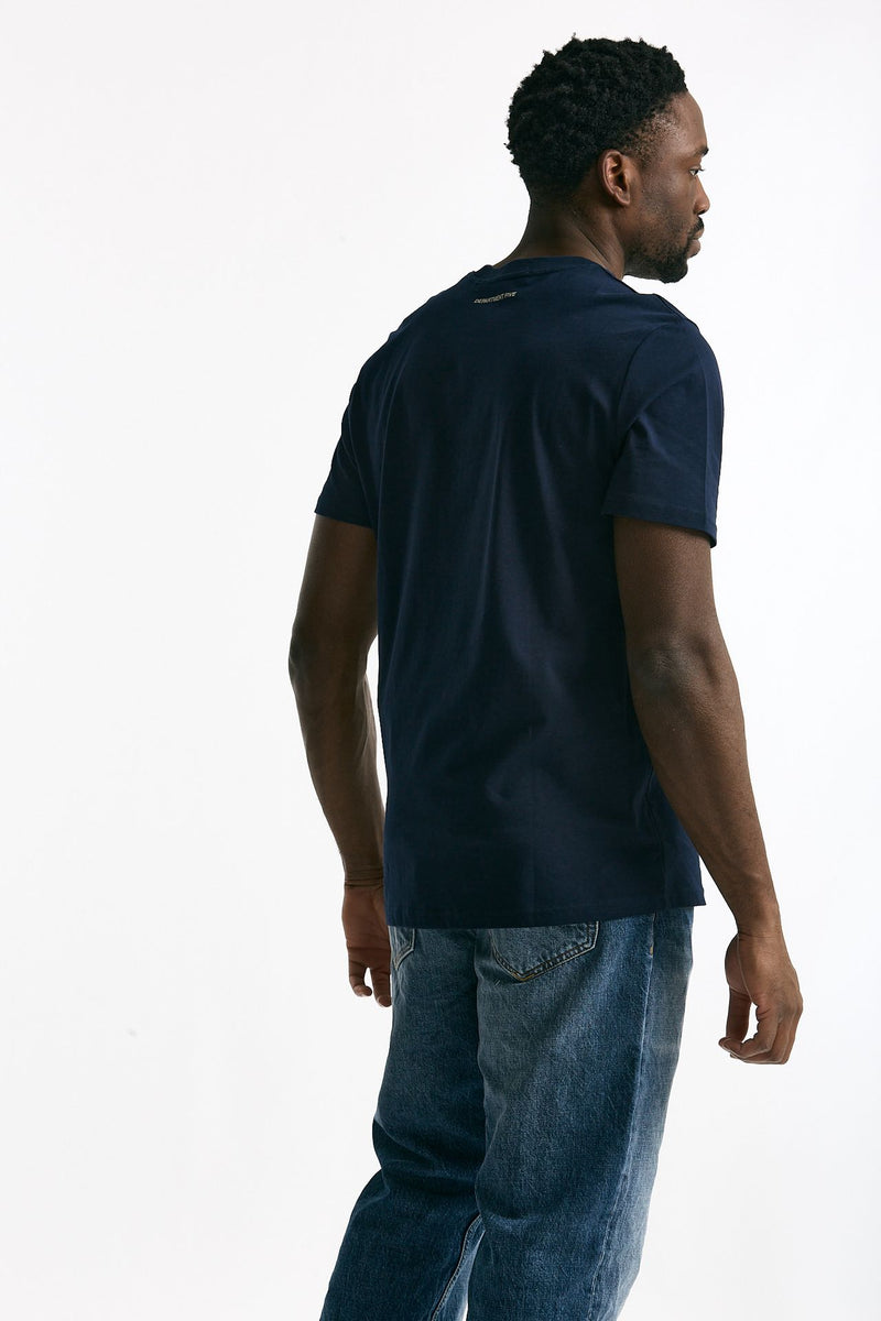 T-shirt girocollo in cotone blu men Department five - 3