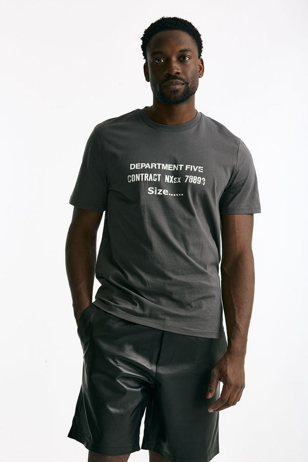 T-shirt girocollo in cotone antracite men Department five