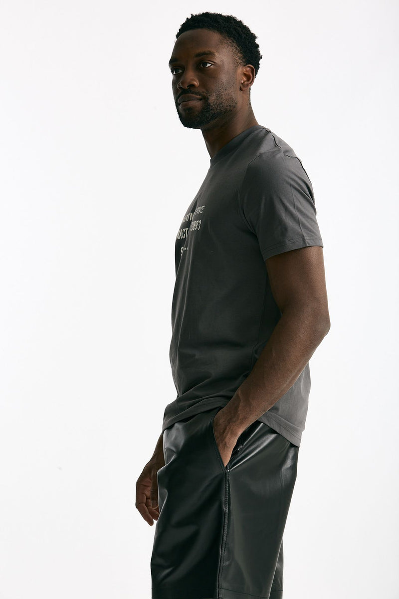 T-shirt girocollo in cotone antracite men Department five - 3