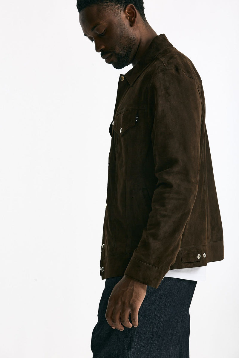 Giubbino in pelle scamosciata marrone men Department five - 2