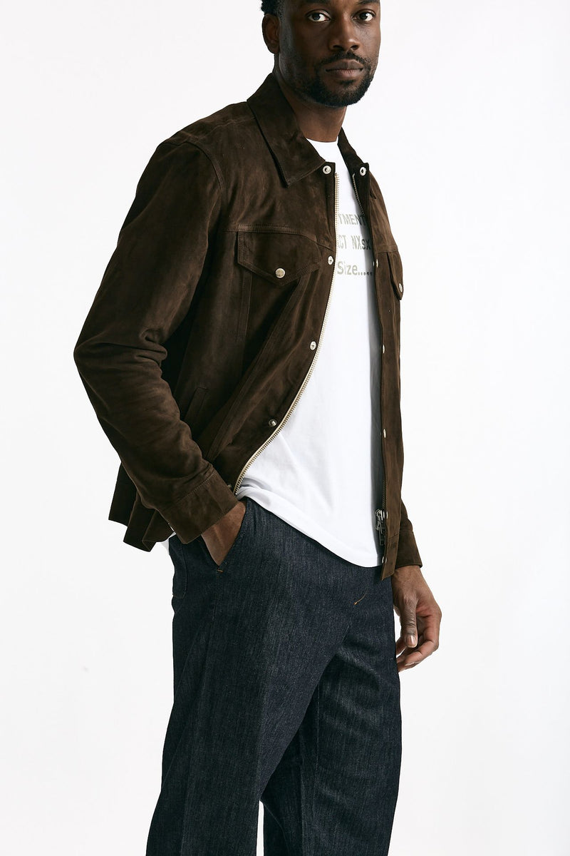 Giubbino in pelle scamosciata marrone men Department five - 5