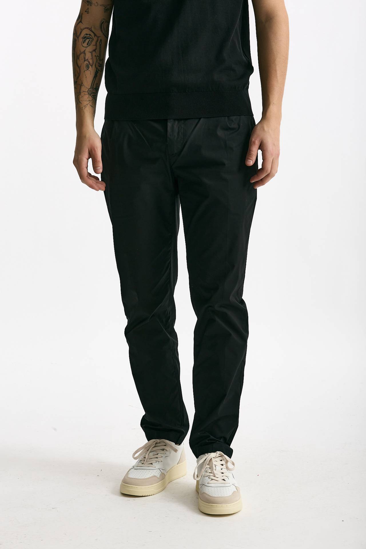 Pantalone PRINCE PENCES in cotone stretch nero men Department five - 1
