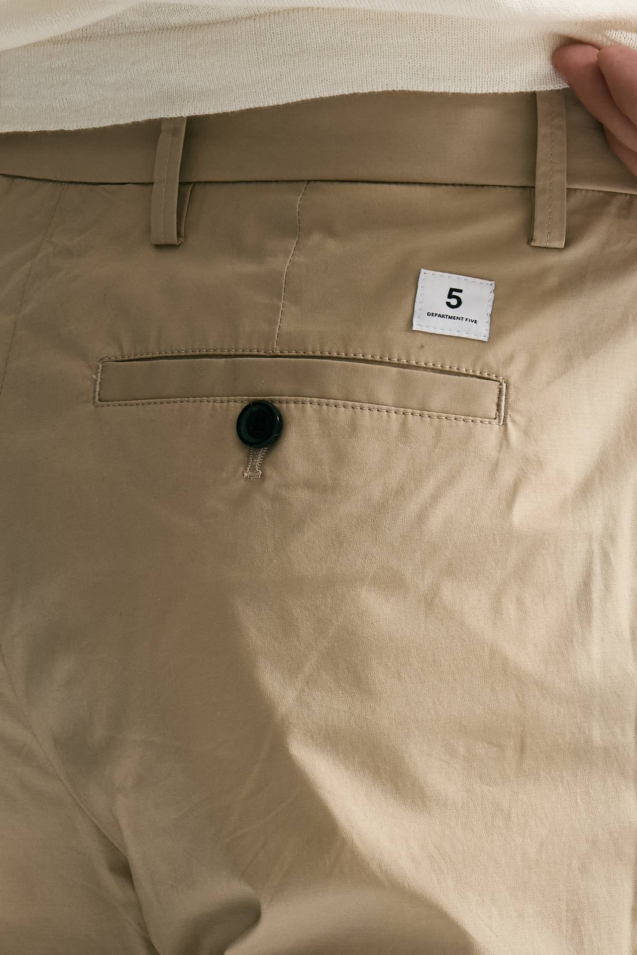 Pantalone GIN in cotone e lino stretch beige men Department five - 7