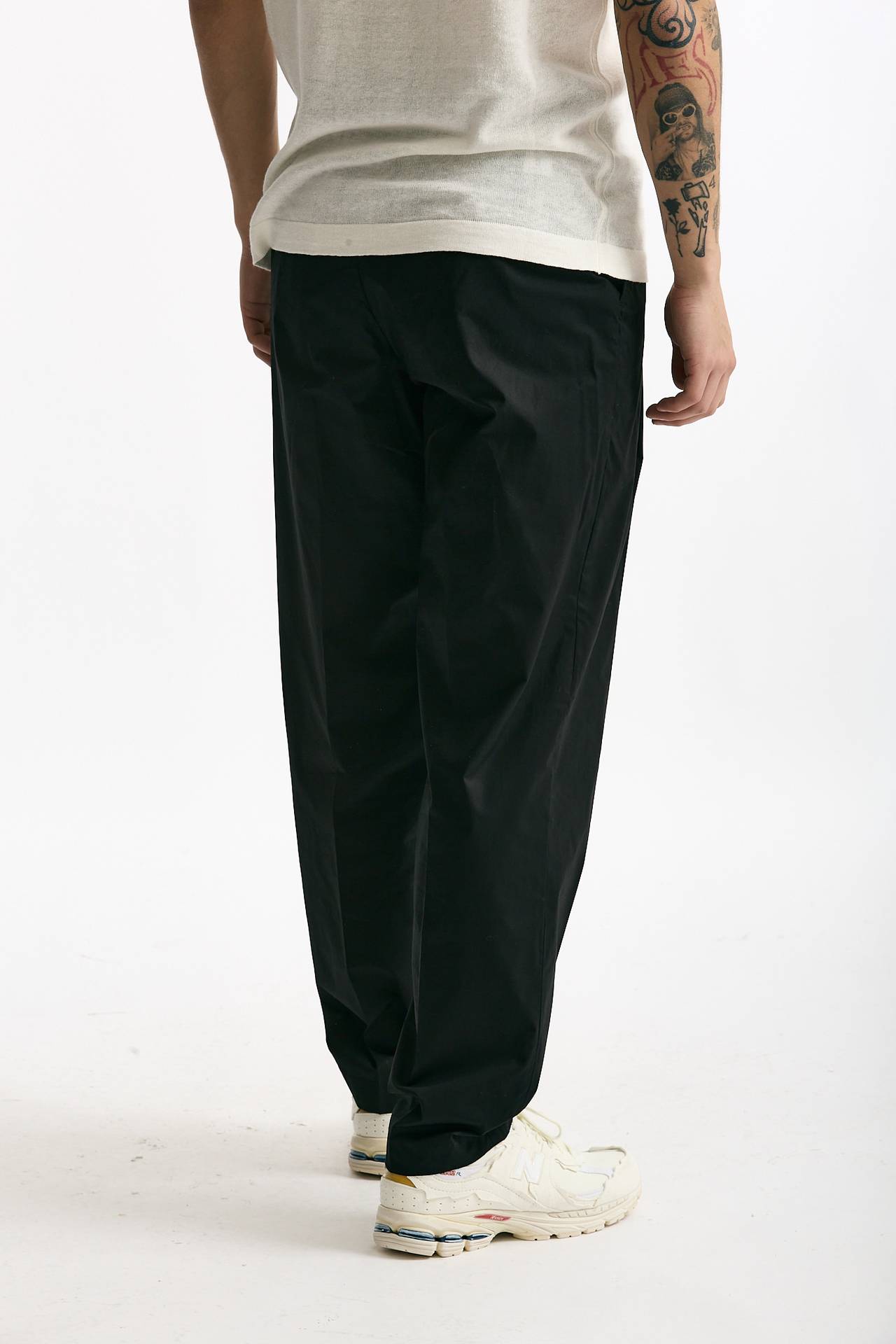 Pantalone GIN in cotone e lino stretch nero men Department five - 4