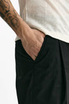 Pantalone GIN in cotone e lino stretch nero men Department five - 5