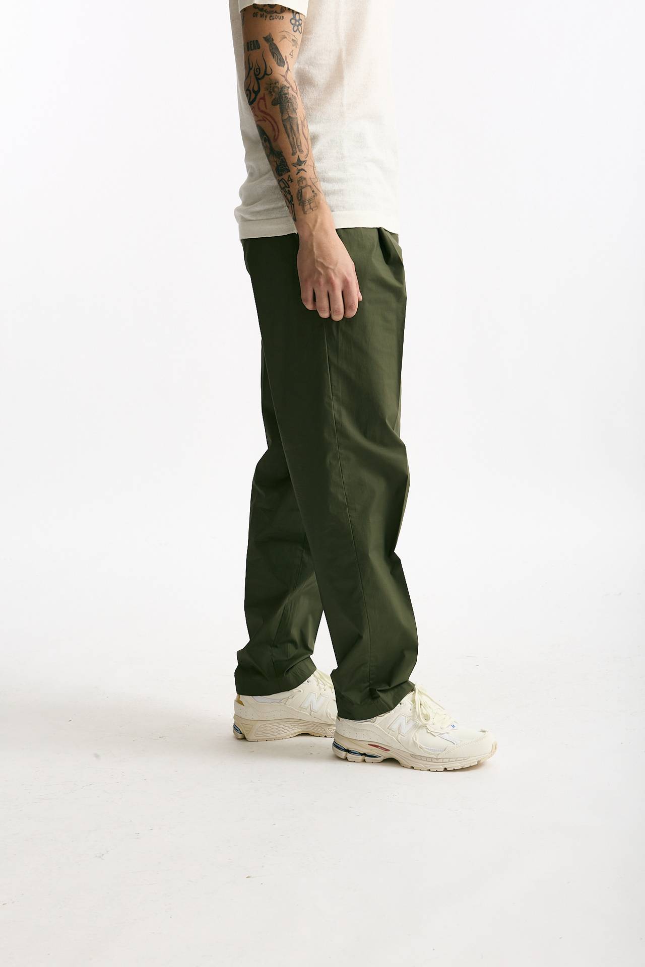 Pantalone GIN in cotone e lino stretch verde men Department five - 3