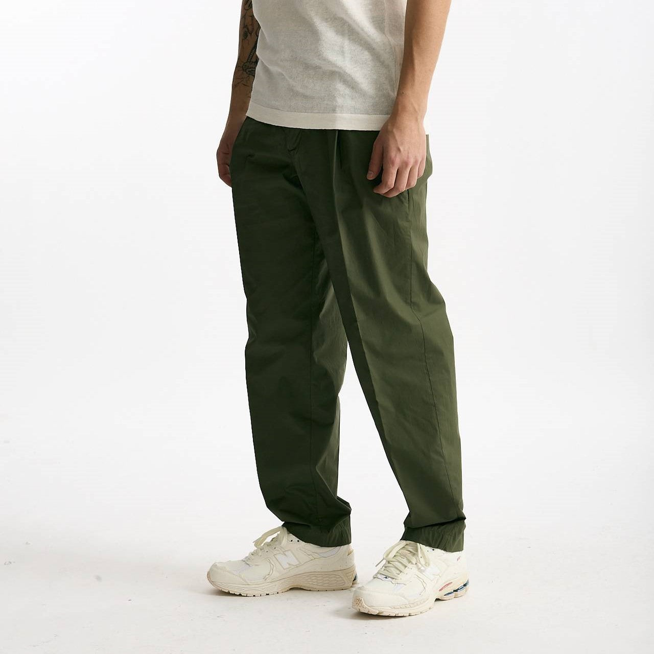 Pantalone GIN in cotone e lino stretch verde men Department five - 9