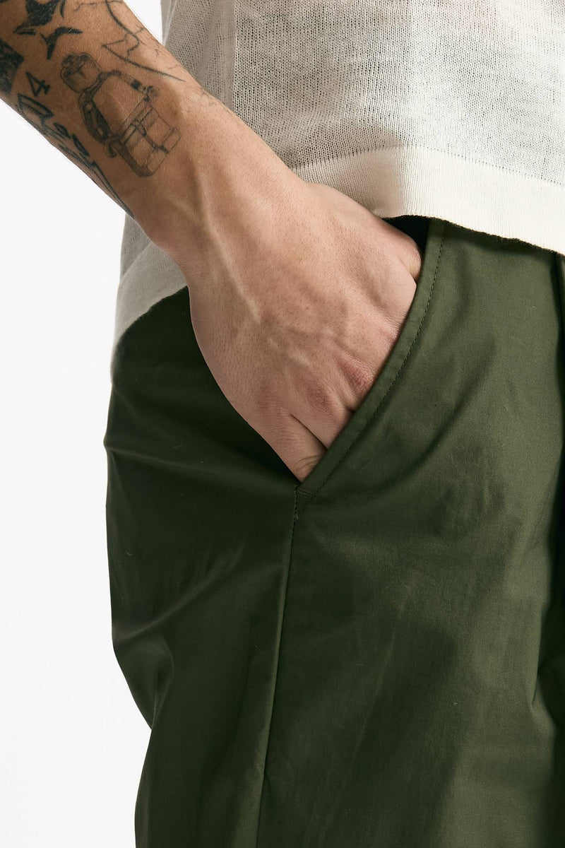 Pantalone GIN in cotone e lino stretch verde men Department five - 6