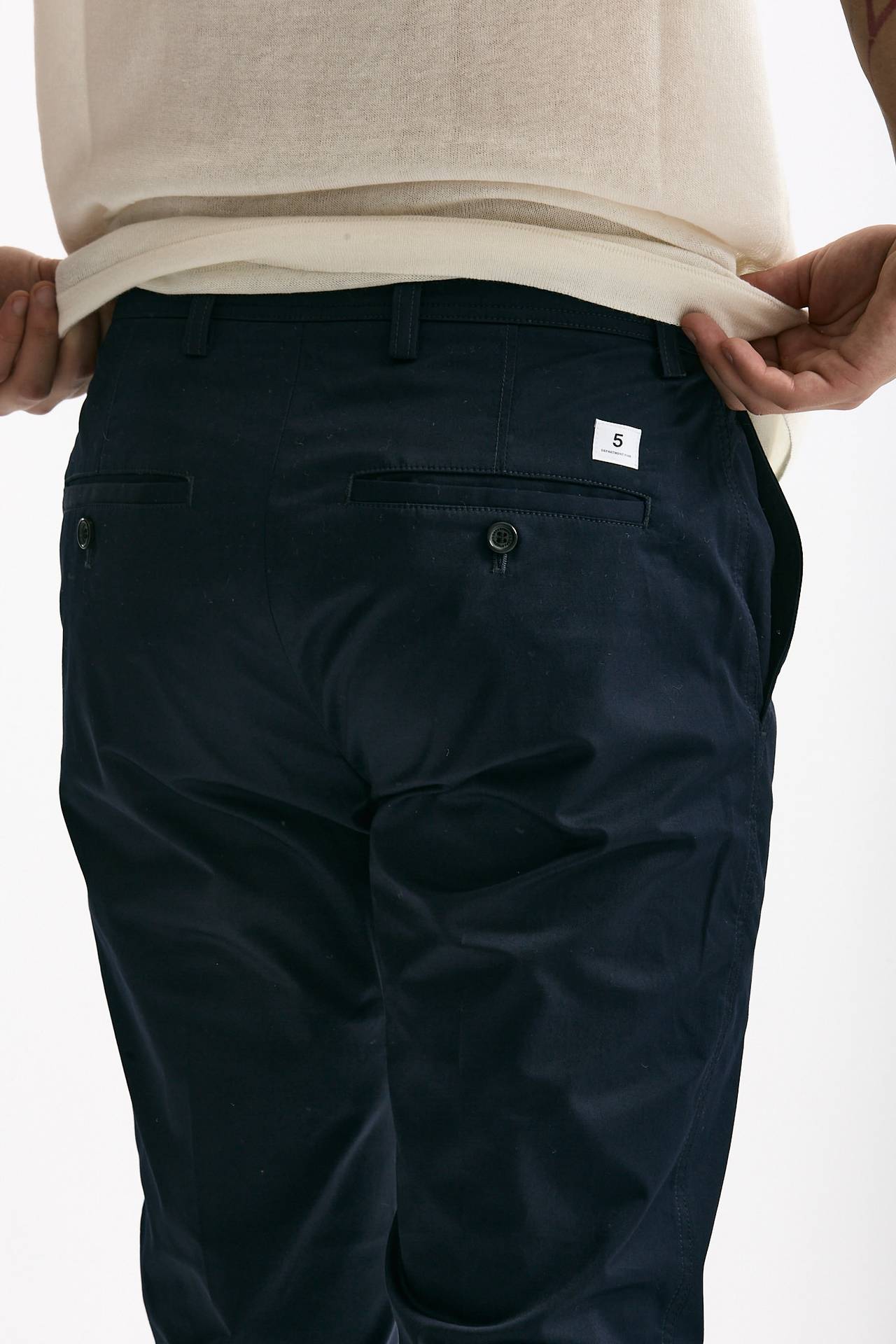 Pantalone DESTINAY in cotone stretch blu men Department five - 7