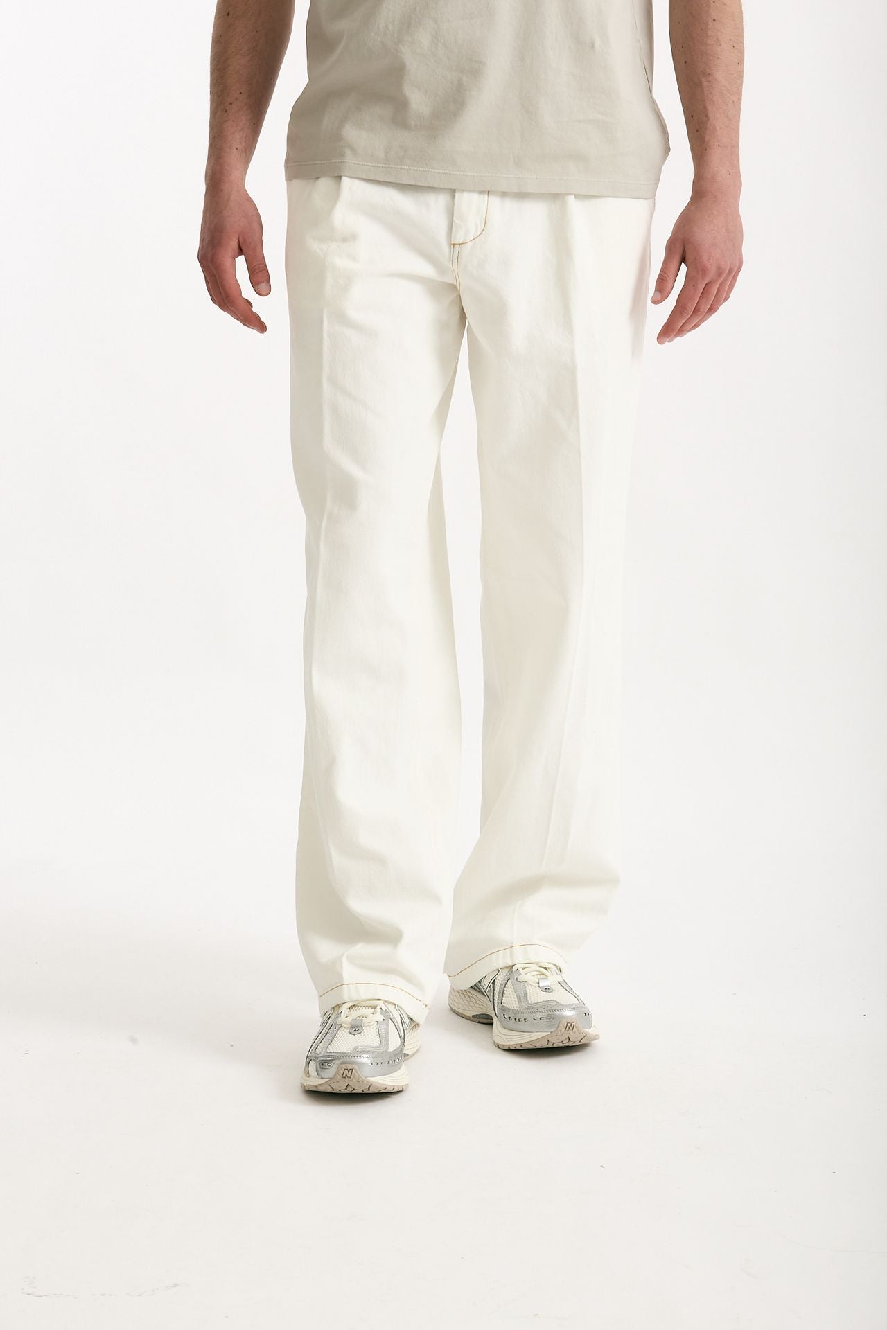 Pantalone ROGERS in cotone fermo denim bianco men Department five - 3