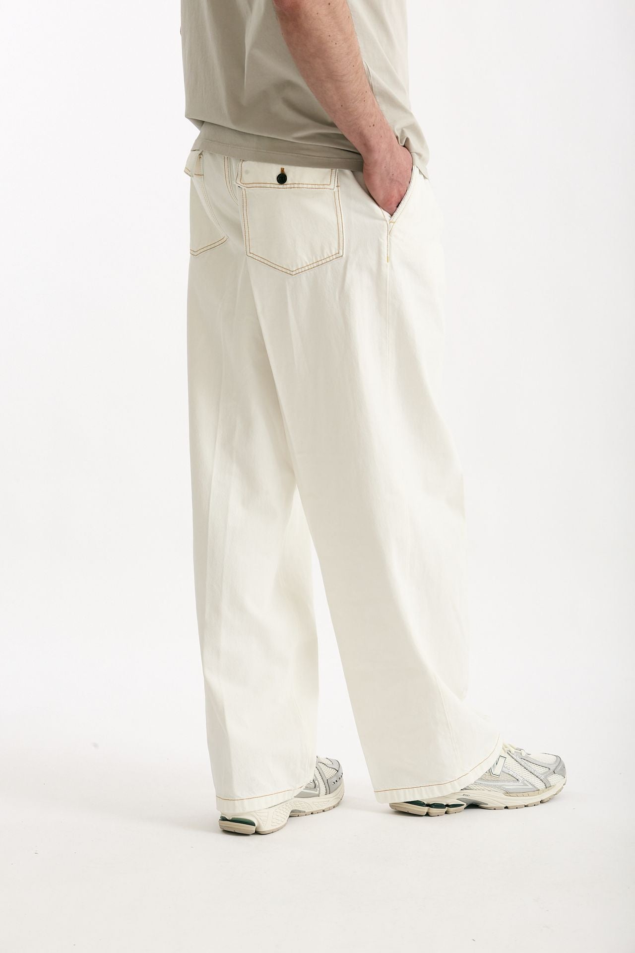 Pantalone ROGERS in cotone fermo denim bianco men Department five - 1