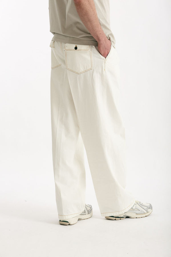 Pantalone ROGERS in cotone fermo denim bianco men Department five