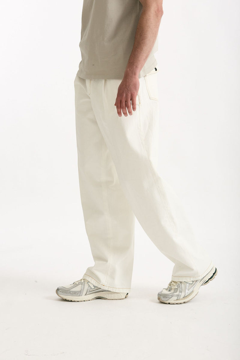 Pantalone ROGERS in cotone fermo denim bianco men Department five - 4