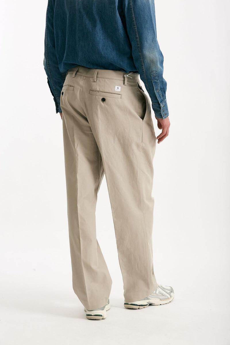Pantalone RUSHEN in cotone e lino stretch beige men Department five - 3