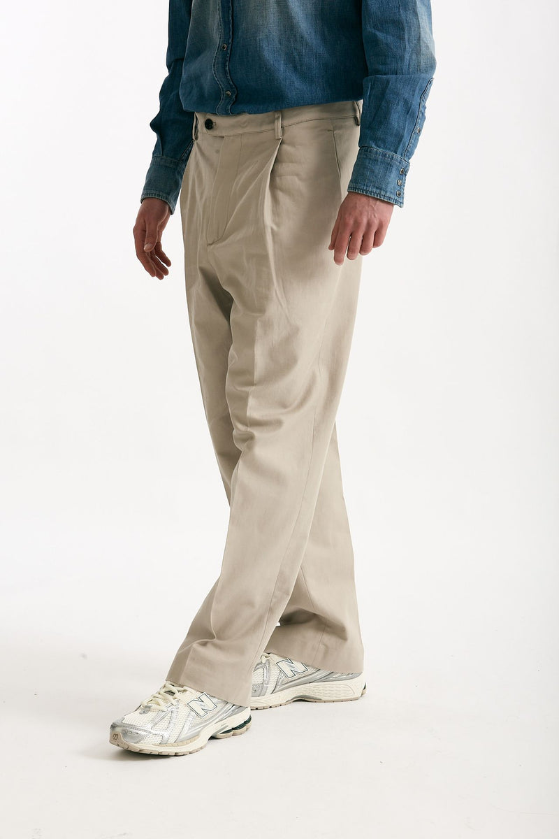 Pantalone RUSHEN in cotone e lino stretch beige men Department five - 4