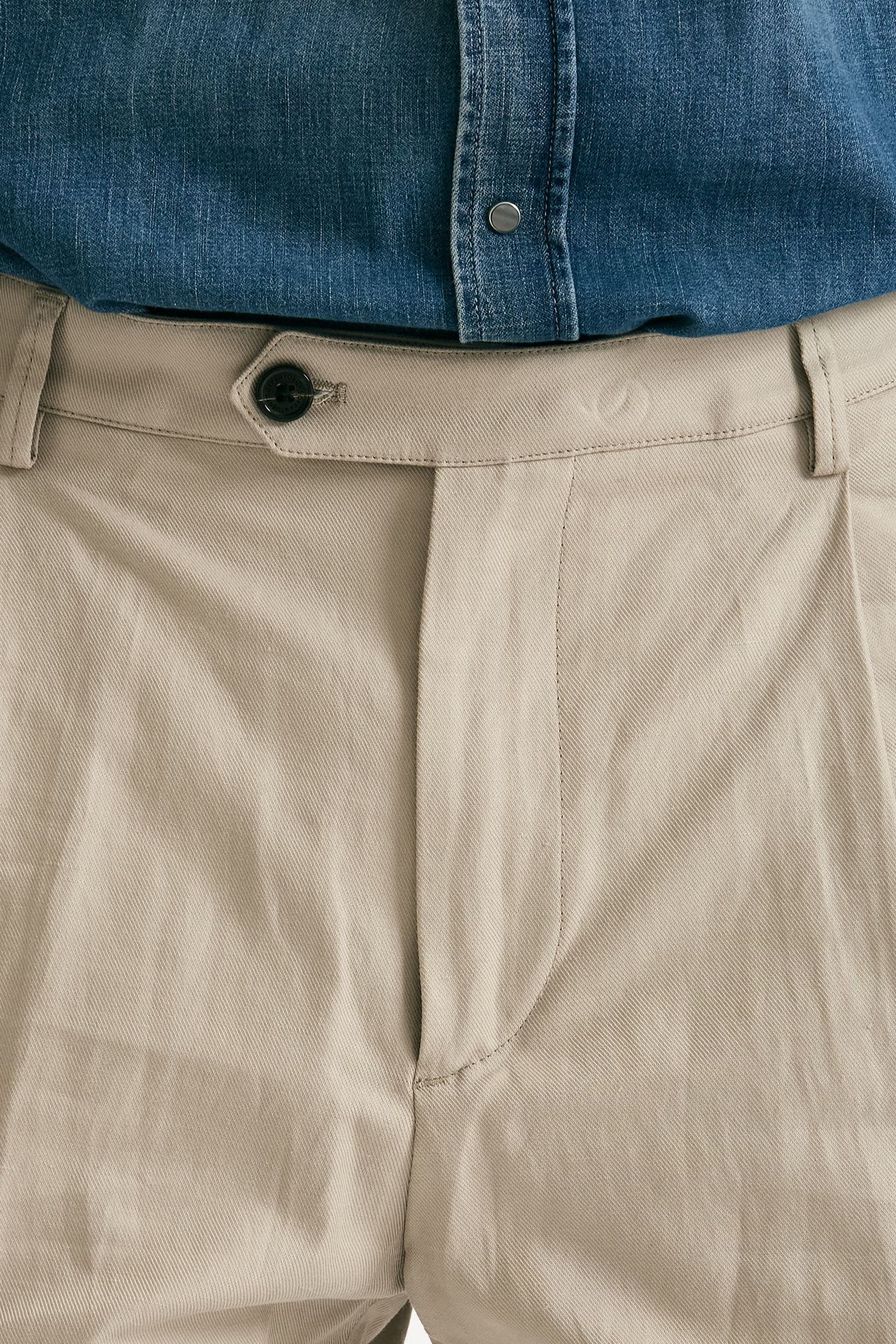 Pantalone RUSHEN in cotone e lino stretch beige men Department five - 5