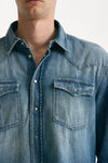 Camicia in cotone fermo denim medio men Dondup - 5