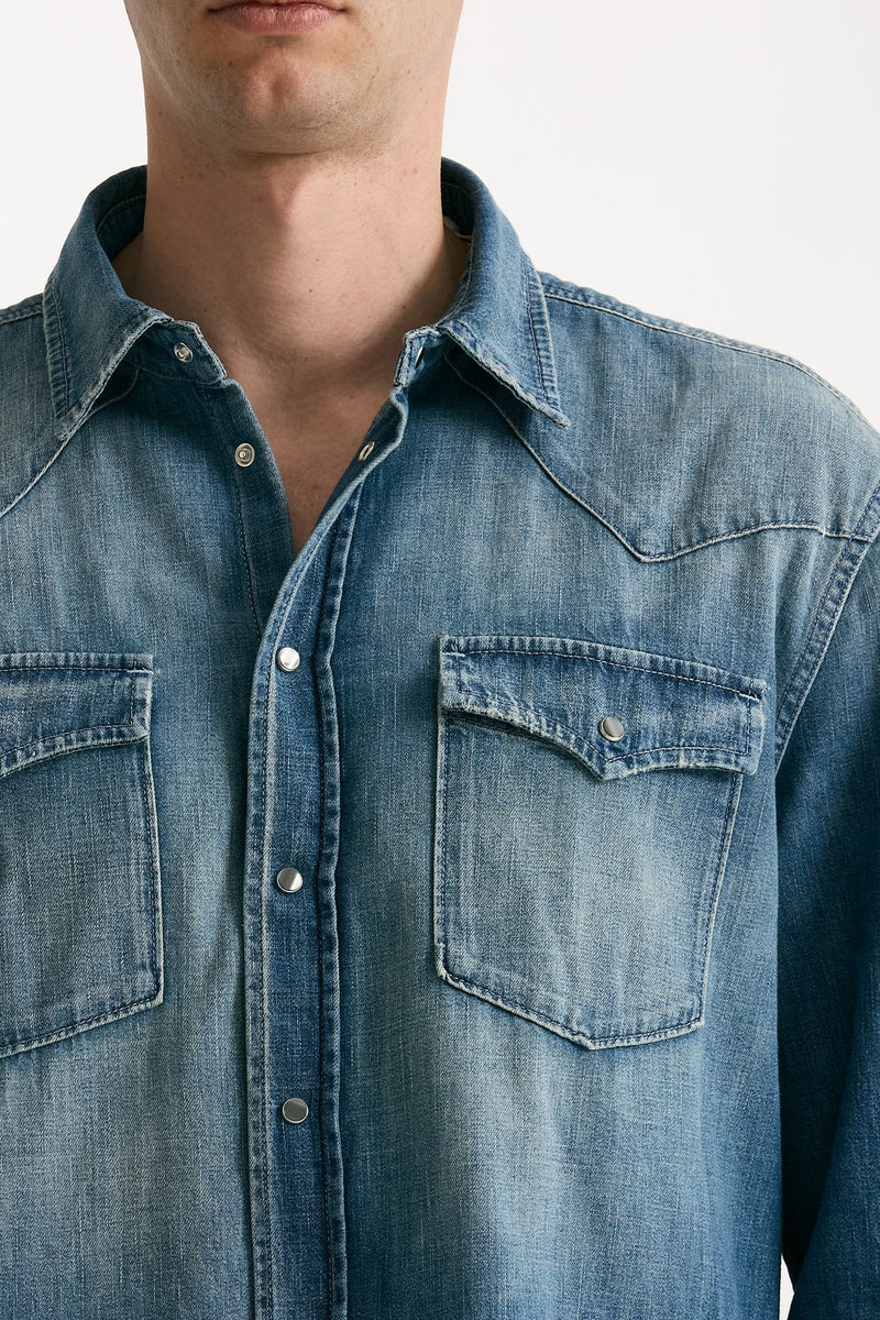 Camicia in cotone fermo denim medio men Dondup - 5