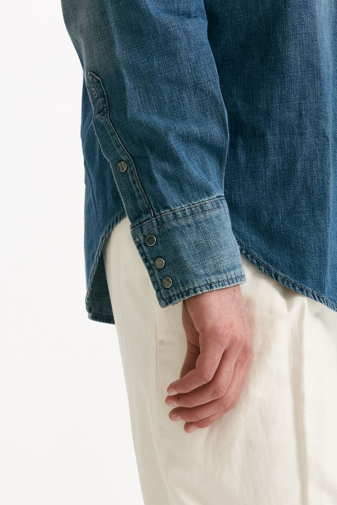 Camicia in cotone fermo denim medio men Dondup - 6