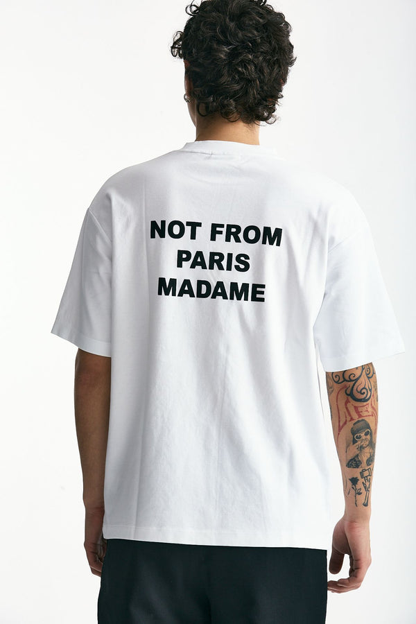 T-shirt in cotone bianco men Drôle de monsieur