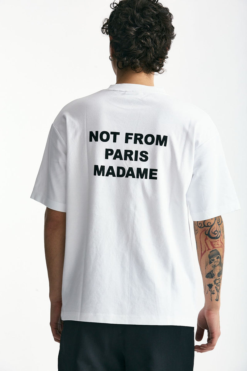 T-shirt in cotone bianco men Drôle de monsieur - 1