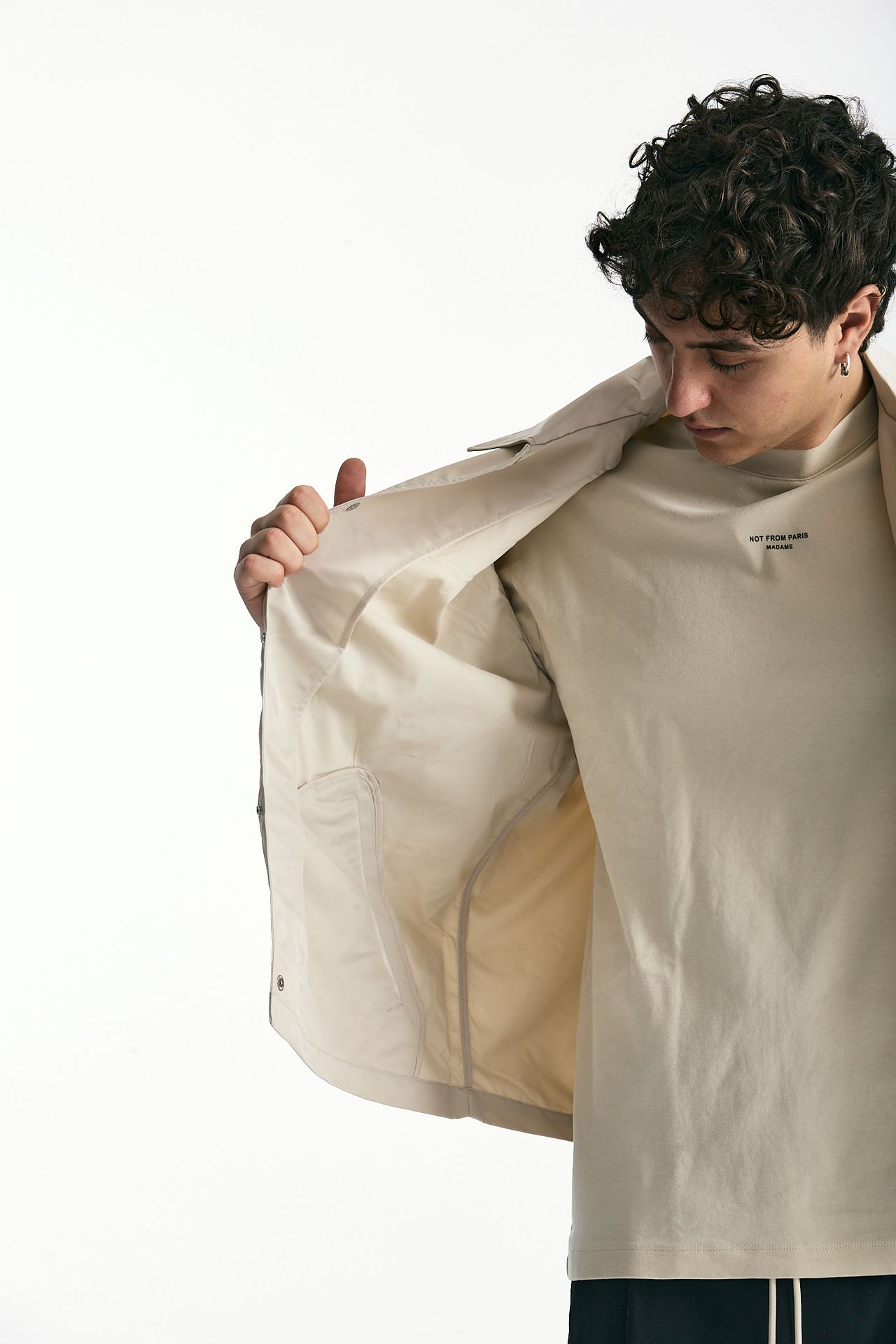 Giacca in nylon panna men Drôle de monsieur - 8