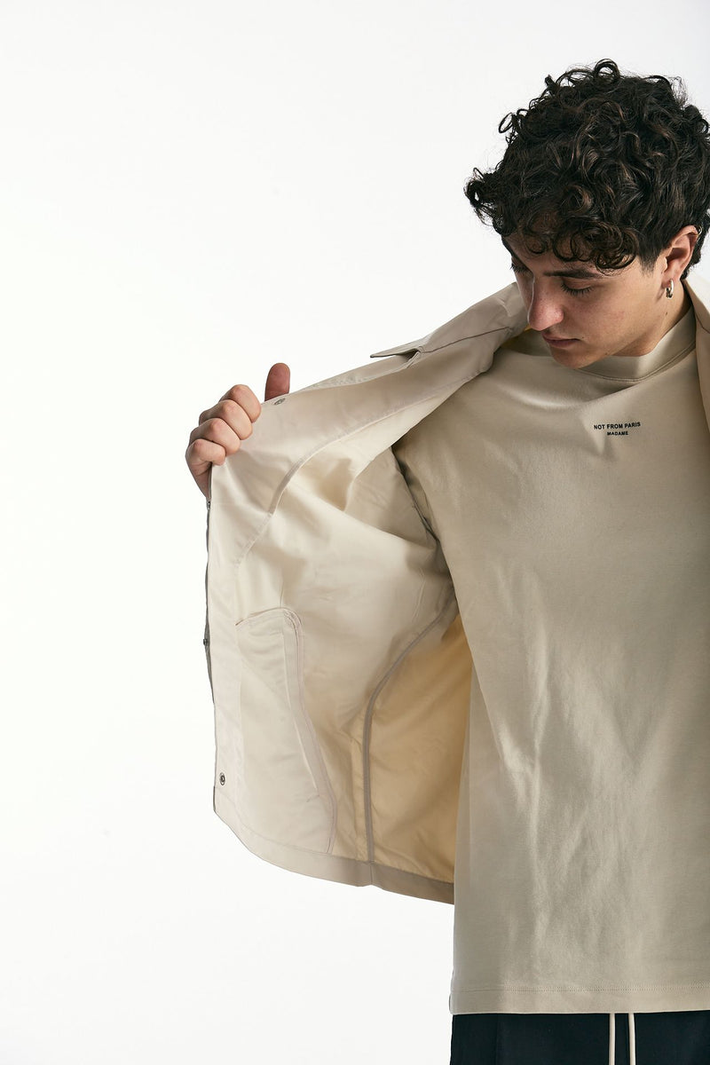 Giacca in nylon panna men Drôle de monsieur - 8