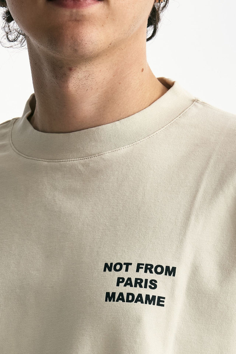 T-shirt in cotone panna con stampa men Drôle de monsieur - 5
