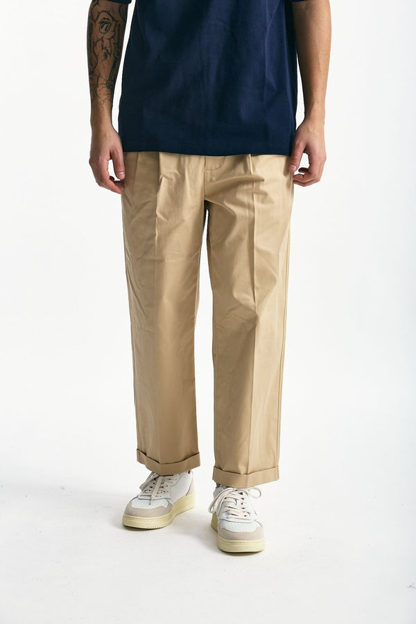 Pantalone in cotone beige men Drôle de monsieur