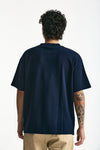 T-shirt in cotone blu logo men Drôle de monsieur - 3