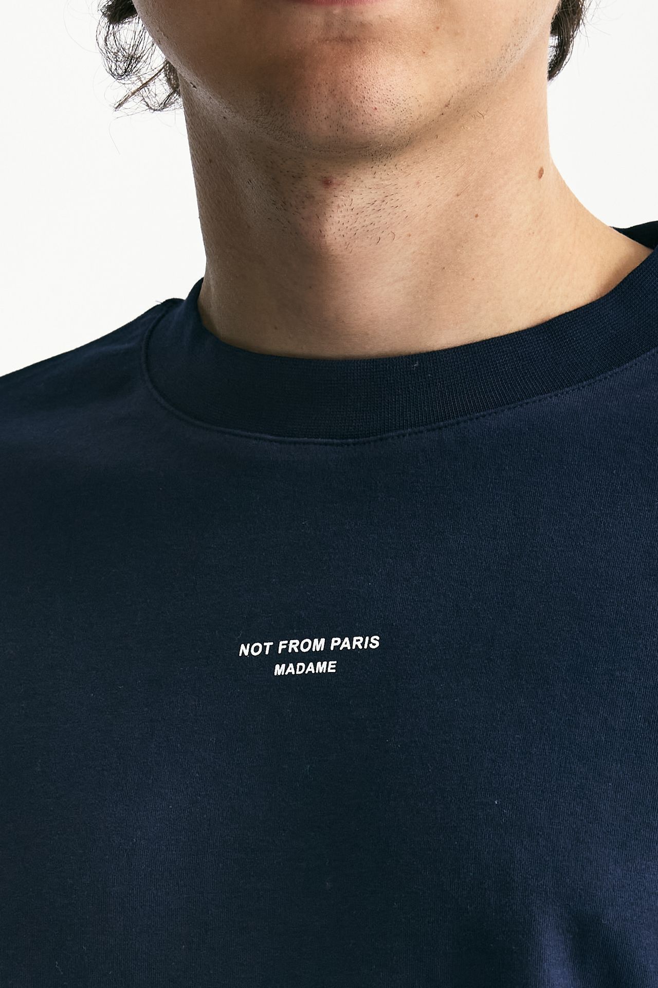 T-shirt in cotone blu logo men Drôle de monsieur - 6