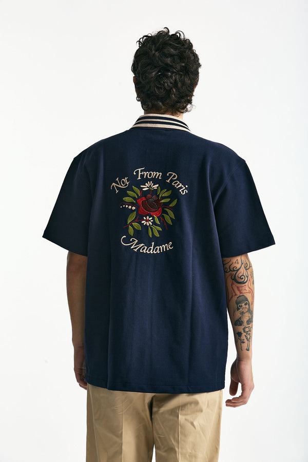 Polo in cotone piquet blu men Drôle de monsieur