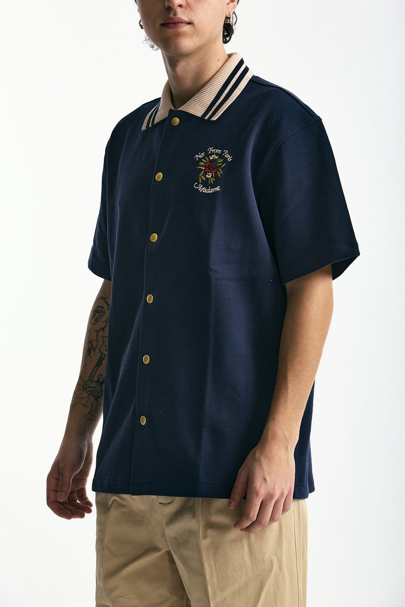 Polo in cotone piquet blu men Drôle de monsieur - 4