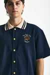 Polo in cotone piquet blu men Drôle de monsieur - 5