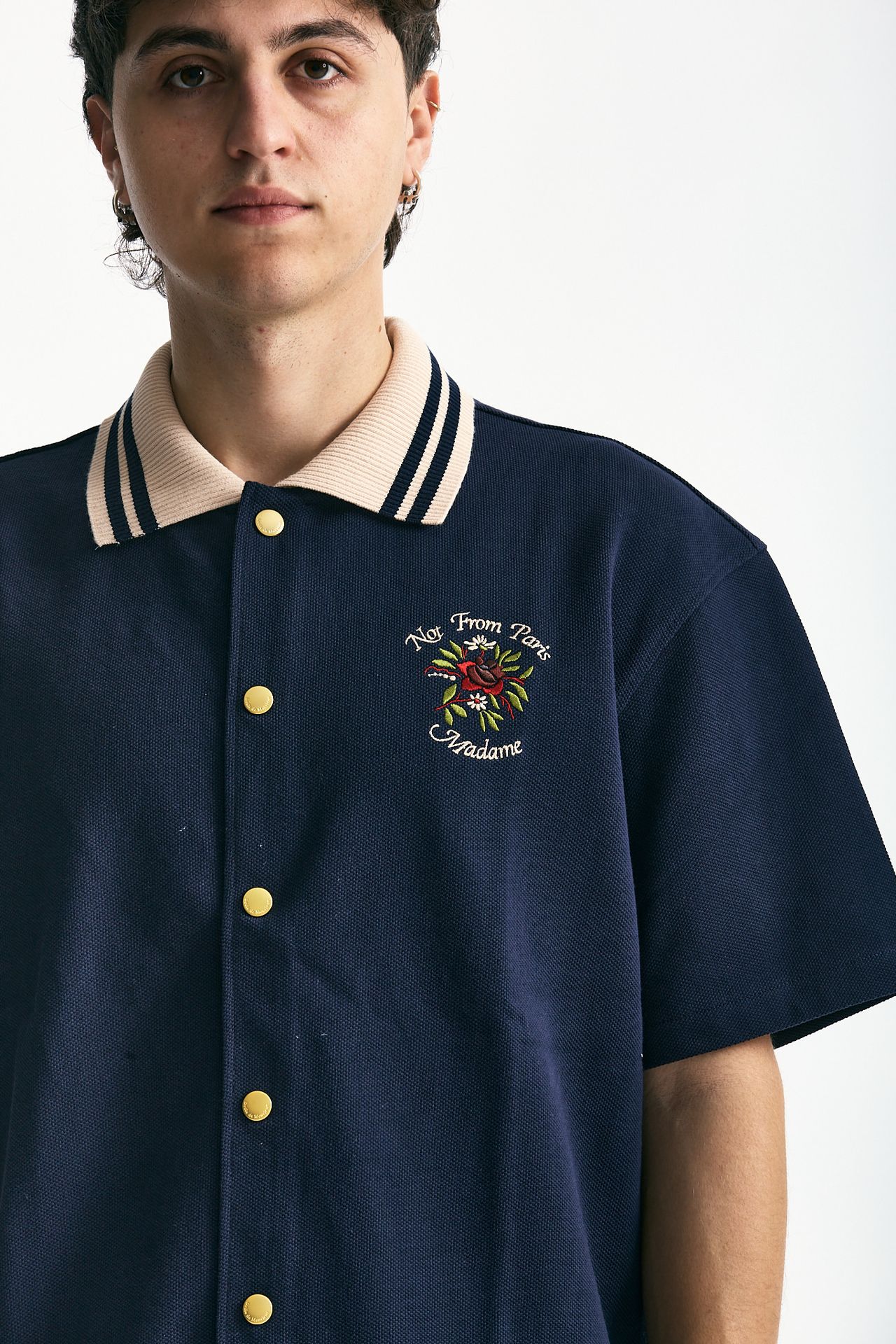 Polo in cotone piquet blu men Drôle de monsieur - 5