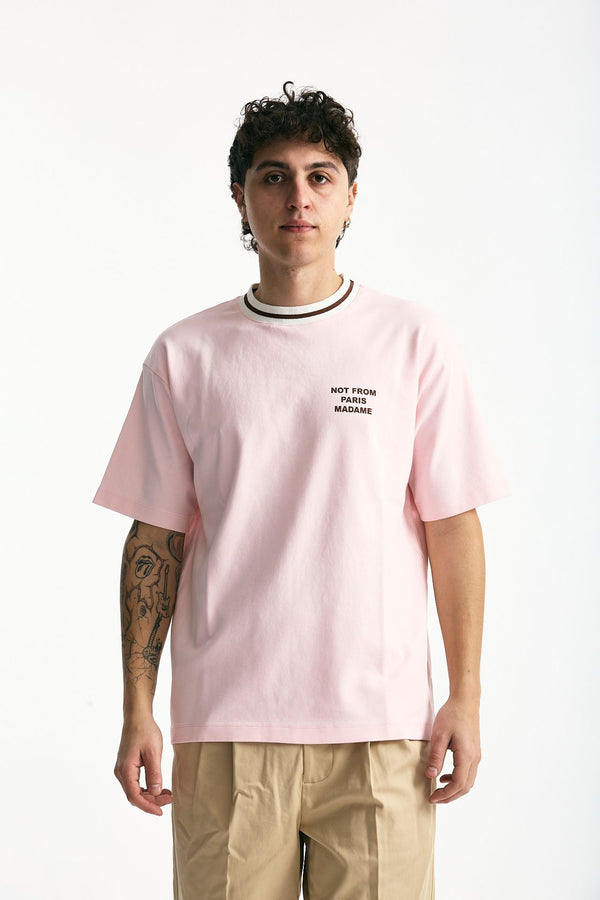 T-shirt in cotone rosa men Drôle de monsieur