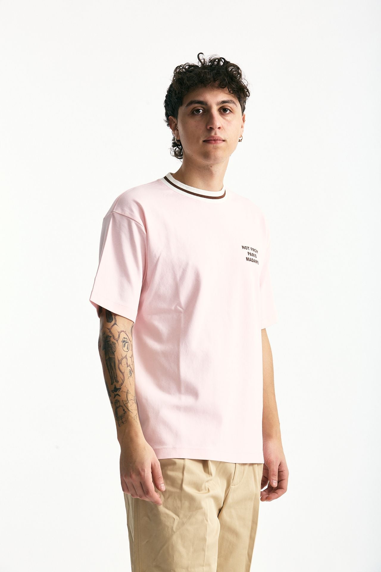 T-shirt in cotone rosa men Drôle de monsieur - 3