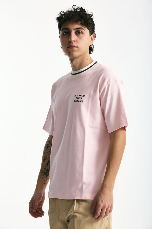 T-shirt in cotone rosa men Drôle de monsieur