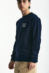 Felpa girocollo in cotone blu men Drôle de monsieur - 4