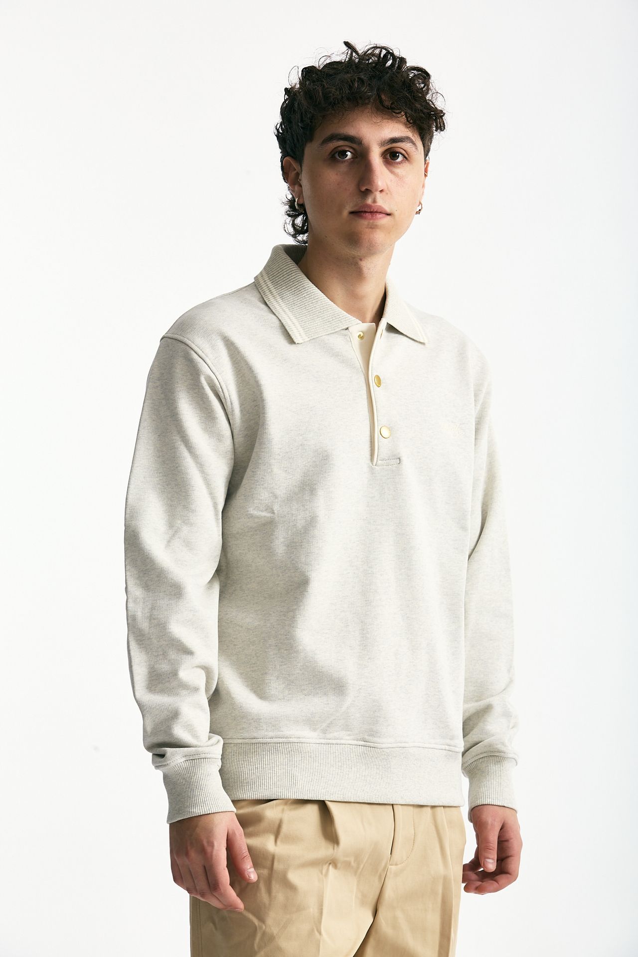 Felpa polo in cotone grigio men Drôle de monsieur - 2