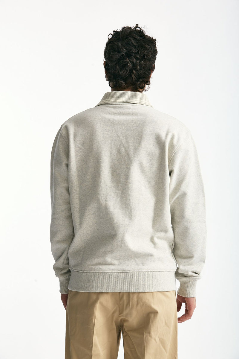 Felpa polo in cotone grigio men Drôle de monsieur - 3