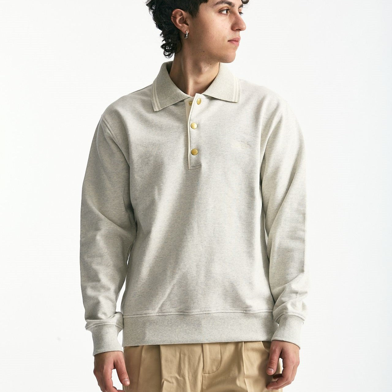Felpa polo in cotone grigio men Drôle de monsieur - 6