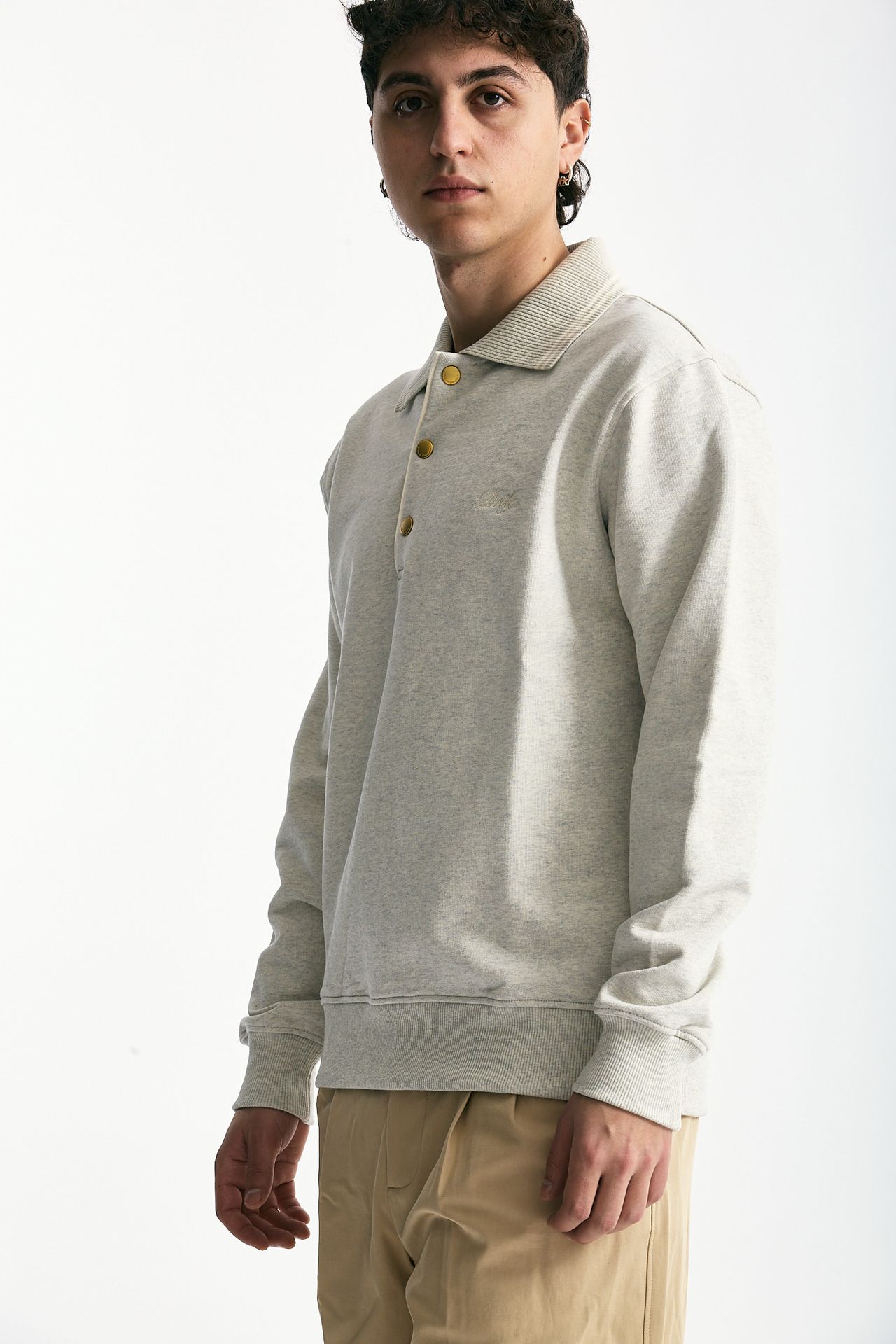 Felpa polo in cotone grigio men Drôle de monsieur - 4
