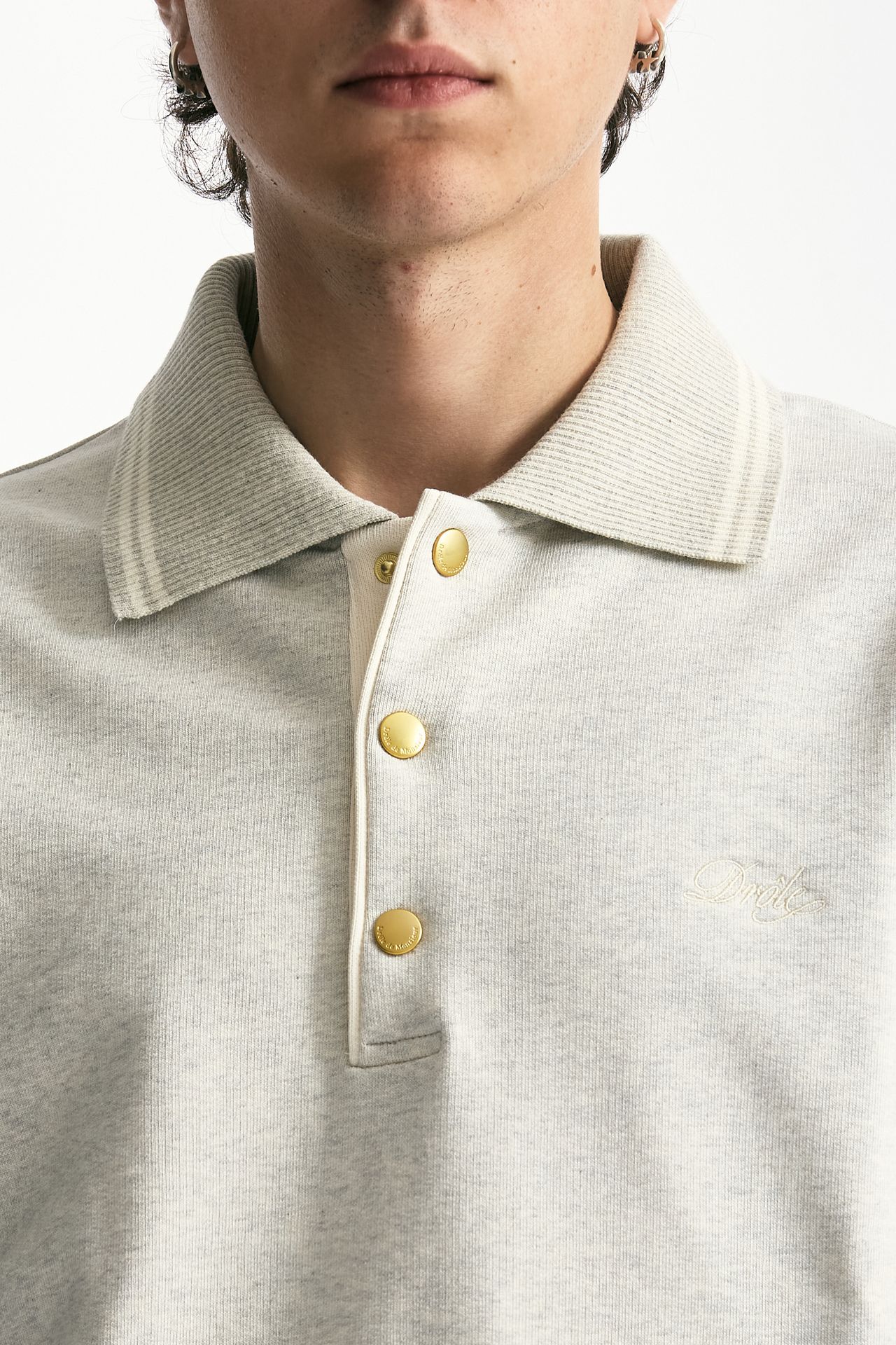 Felpa polo in cotone grigio men Drôle de monsieur - 5
