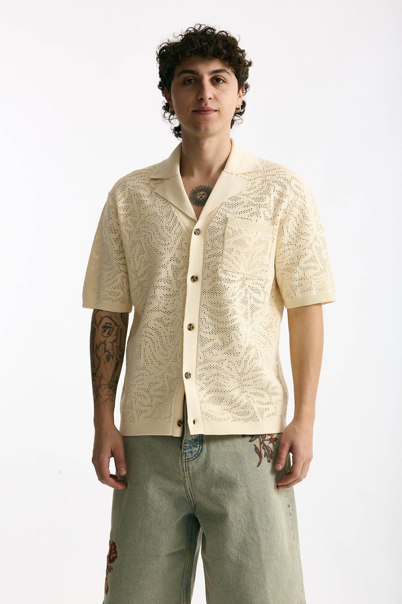 Polo camicia in cotone panna men Drôle de monsieur - 4